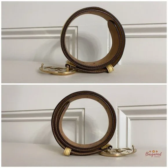 Authentic Gucci Yellow Patent Leather Gold Interlocking G Buckle Belt 85/34